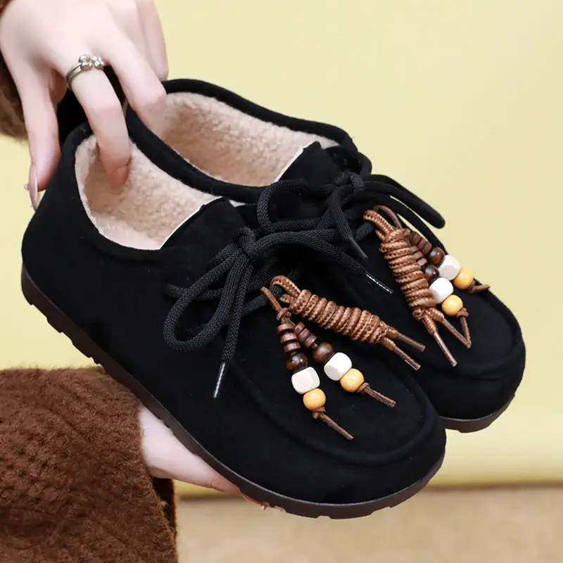 Kangaroo Shoes for Women 2025 Autumn and Winter New Style Fleece-Lined Warm Women's Cotton Shoes Retro Casual Birkenstock Shoes Versatile Beanie Shoes - Image 8