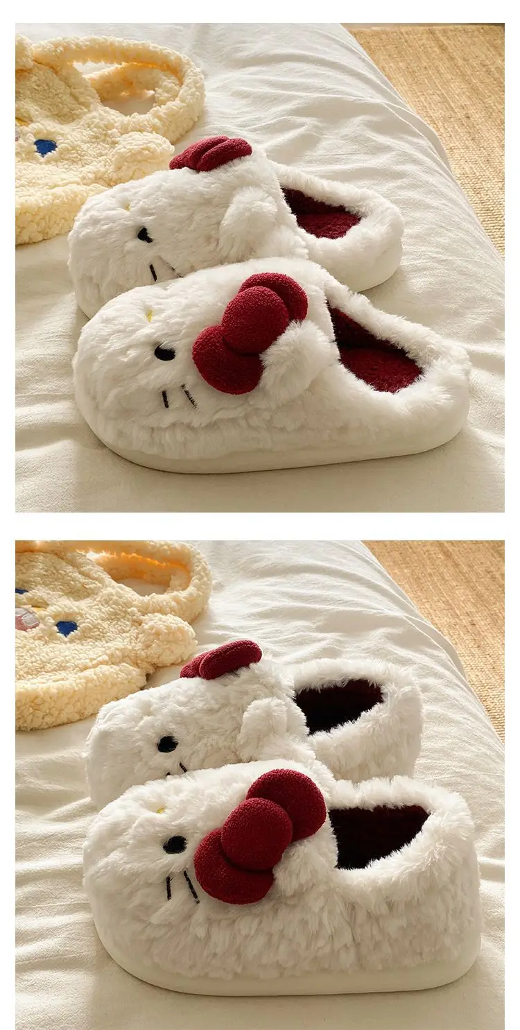 Winter Bow Cat Soft Slippers for Women — feature 18
