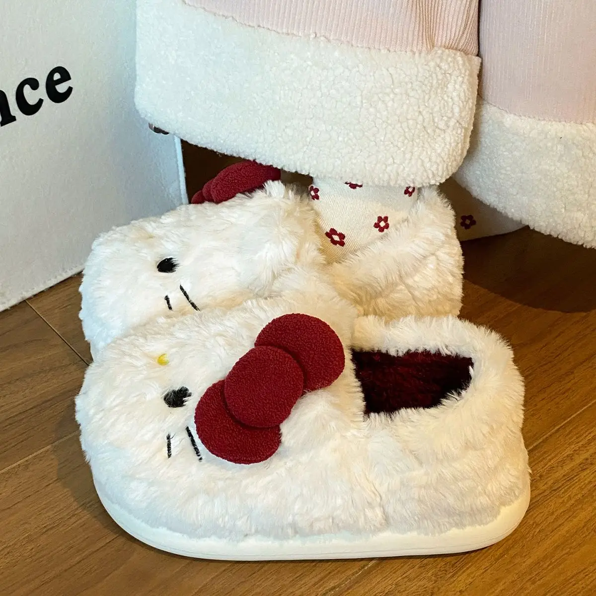 Winter Bow Cat Soft Slippers for Women — feature 26
