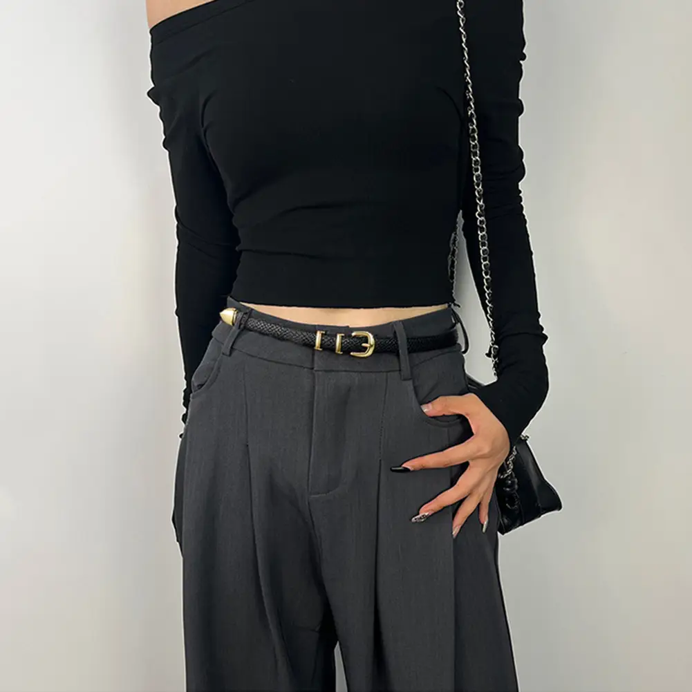 Women's Cowhide Pin Buckle Belt Casual Jeans Accessory - Image 4