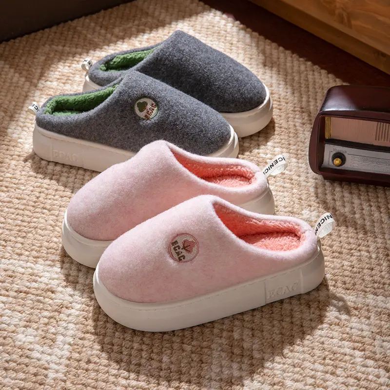 Cotton Slippers Men's Winter Indoor Home Anti-Slip 2025 New Home Use Plus Plush Slippers Winter Men's - Image 6