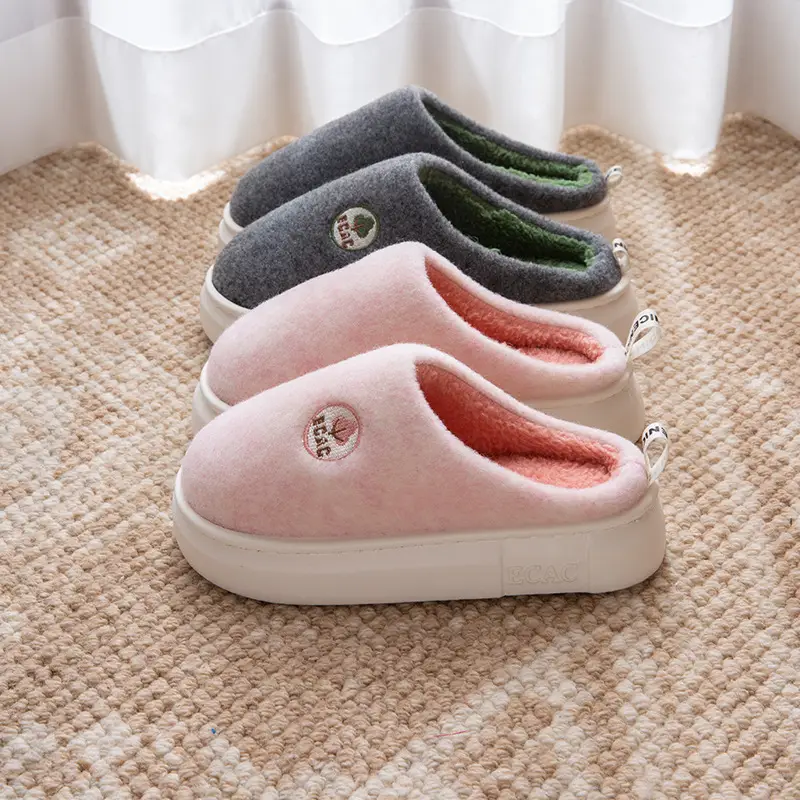 Cotton Slippers Men's Winter Indoor Home Anti-Slip 2025 New Home Use Plus Plush Slippers Winter Men's - Image 7