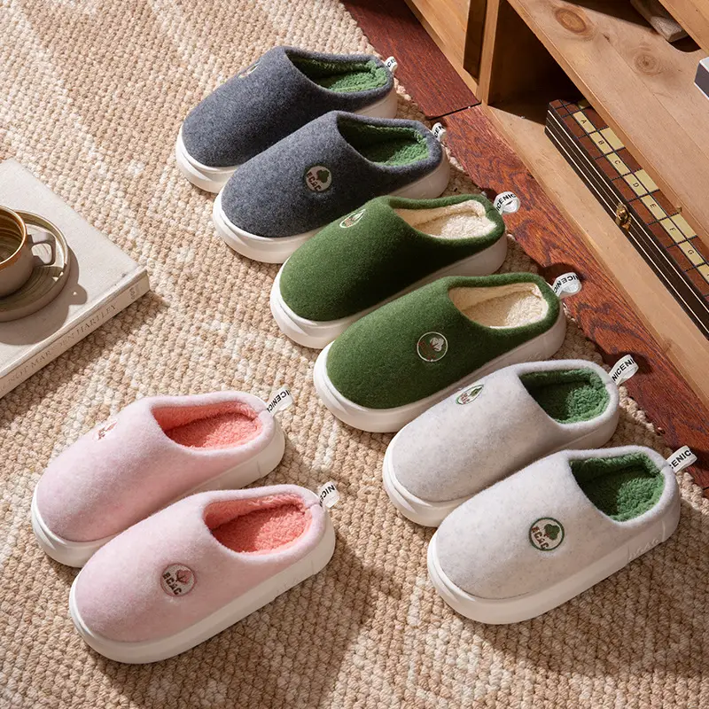 Cotton Slippers Men's Winter Indoor Home Anti-Slip 2025 New Home Use Plus Plush Slippers Winter Men's - Image 8