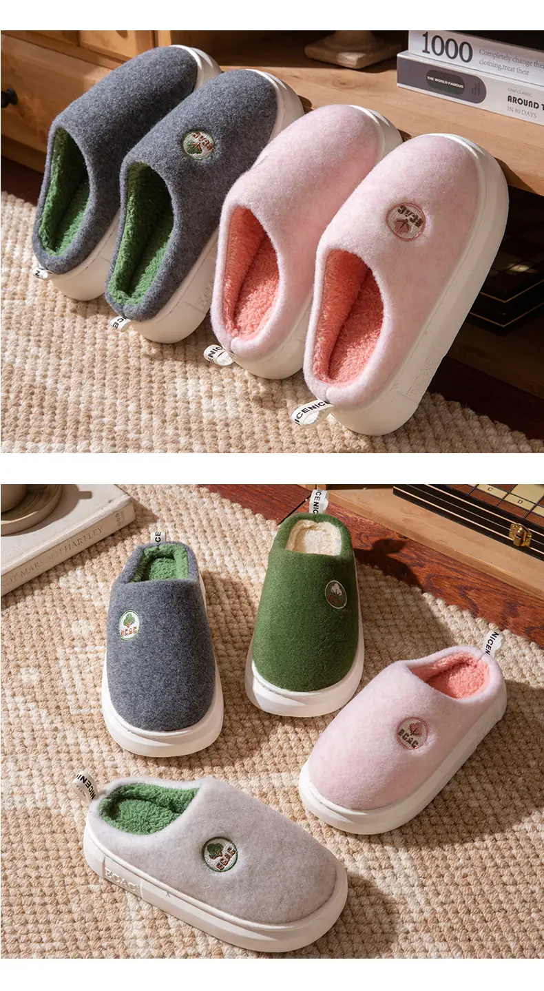 Cotton Slippers Men's Winter Indoor Home Anti-Slip 2025 New Home Use Plus Plush Slippers Winter Men's — feature 8