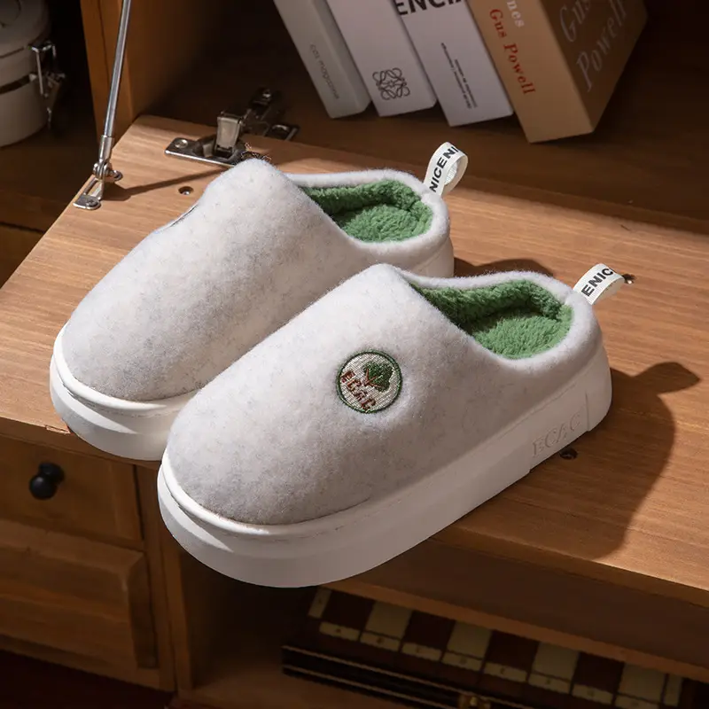 Cotton Slippers Men's Winter Indoor Home Anti-Slip 2025 New Home Use Plus Plush Slippers Winter Men's - Image 4