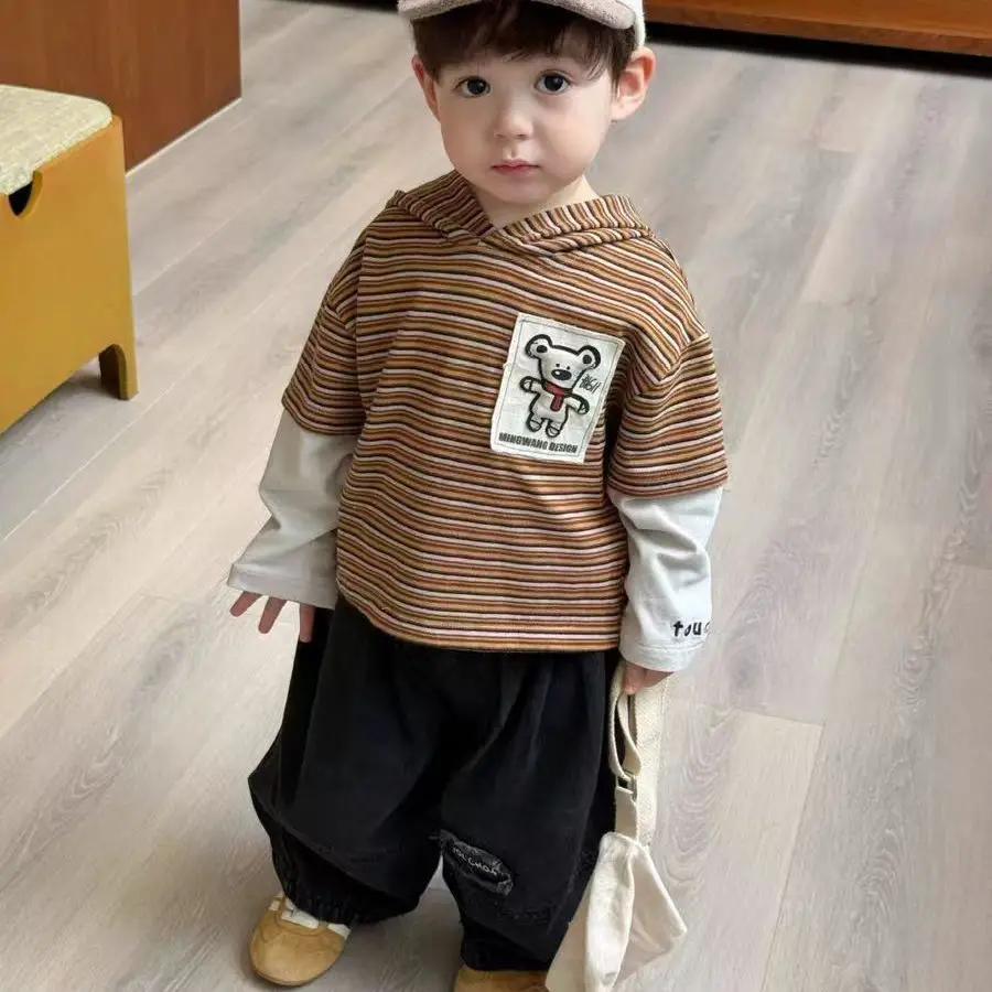 Boys' 2025 Autumn Hoodie T-Shirt Set Korean Style — feature 1