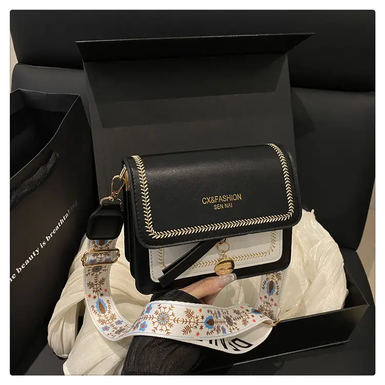Stylish Crossbody Bag with Leather Trim for Women — feature 41
