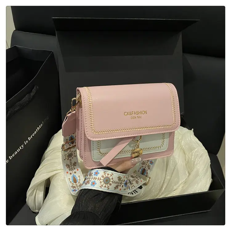 Stylish Crossbody Bag with Leather Trim for Women — feature 42