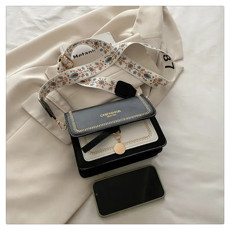 Stylish Crossbody Bag with Leather Trim for Women — feature 49