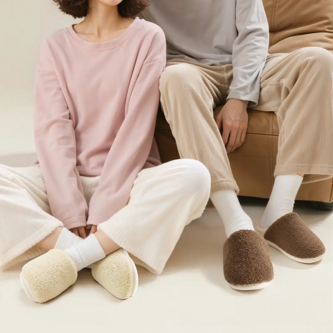 Nanbowan Removable Machine Washable Household Cotton Slippers for Men and Women Couples High-End Home Indoor Thick-Soled Non-Slip Slippers for Women