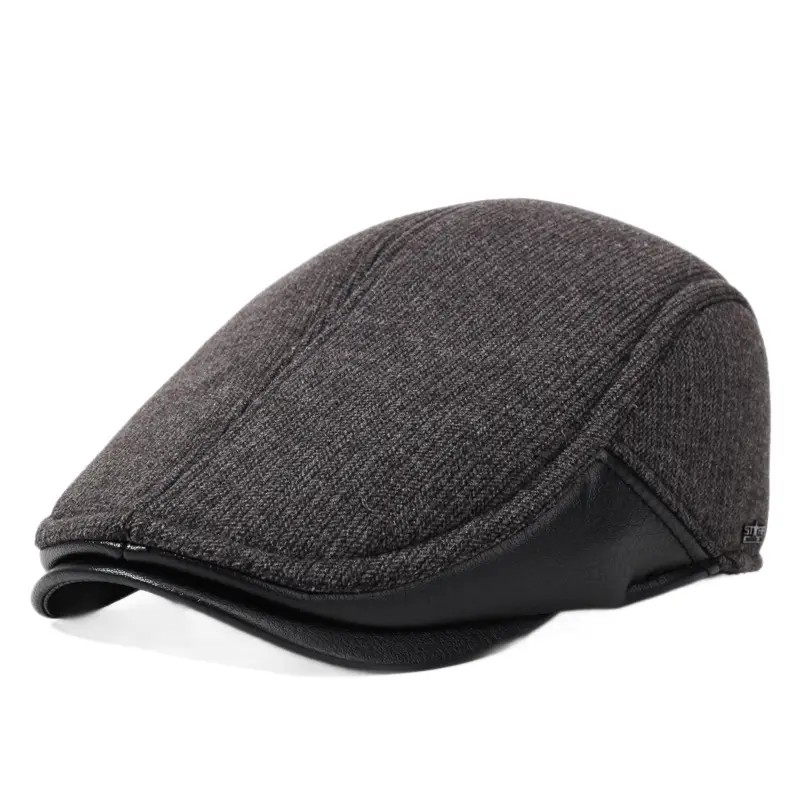 Elderly Men Duckbill Cap Winter Fleece Grey - Image 7