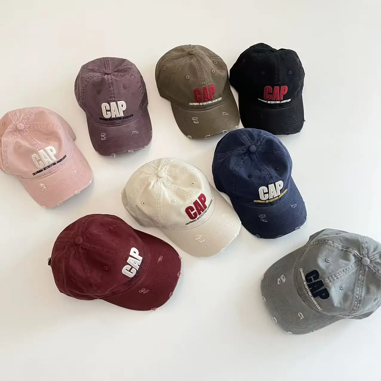 Maroon Gap Boys Girls Ripped Baseball Cap - Image 10