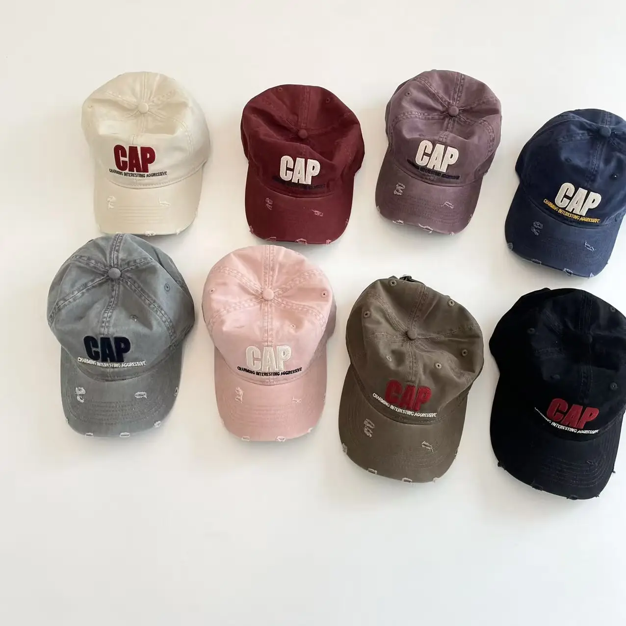 Maroon Gap Boys Girls Ripped Baseball Cap - Image 11