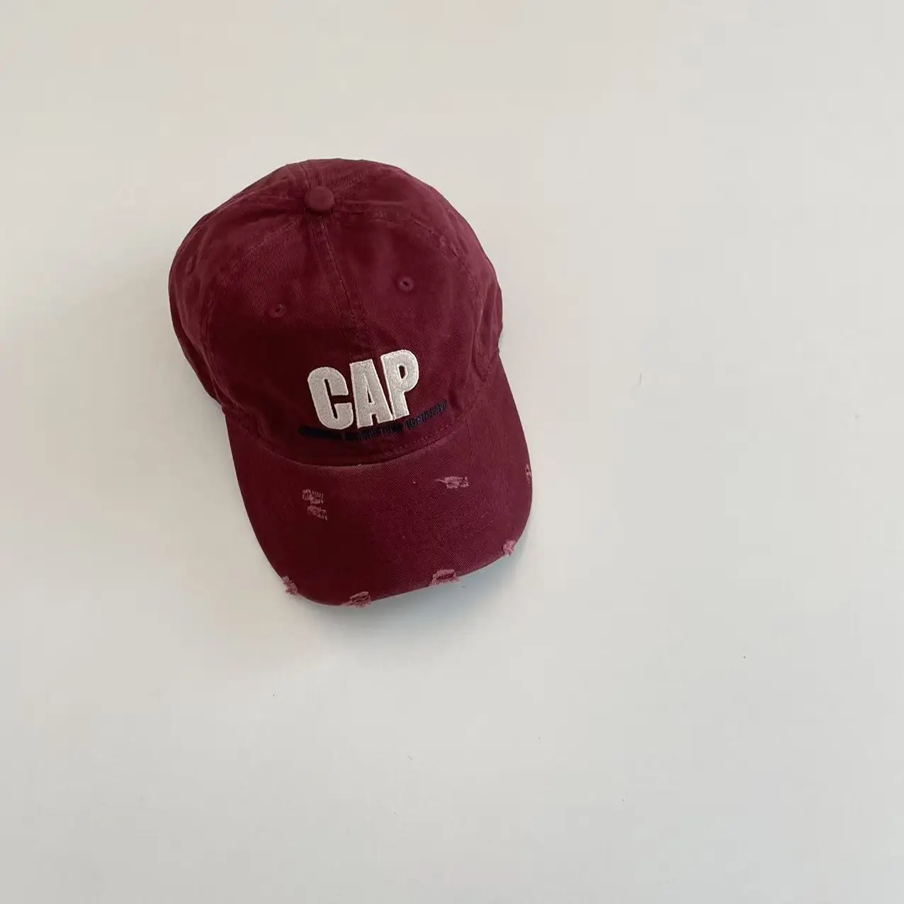 Maroon Gap Boys Girls Ripped Baseball Cap - Image 6
