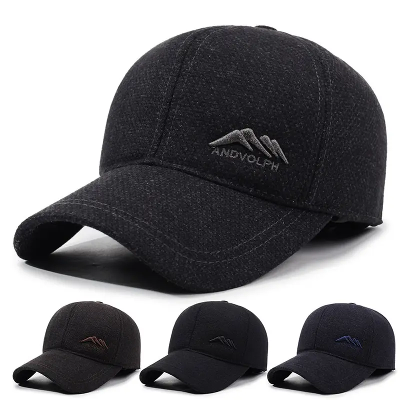 Men's Winter Embroidered Black Baseball Cap - Image 5