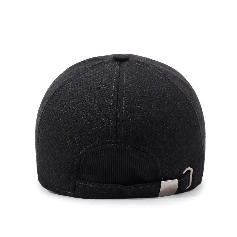 Men's Winter Embroidered Black Baseball Cap - Image 8