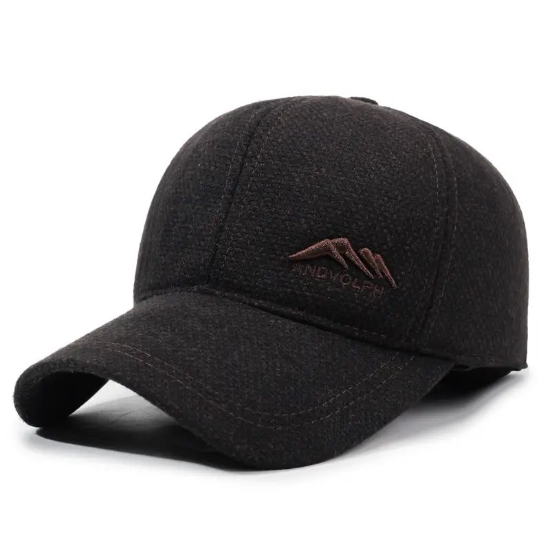 Men's Winter Embroidered Black Baseball Cap - Image 2
