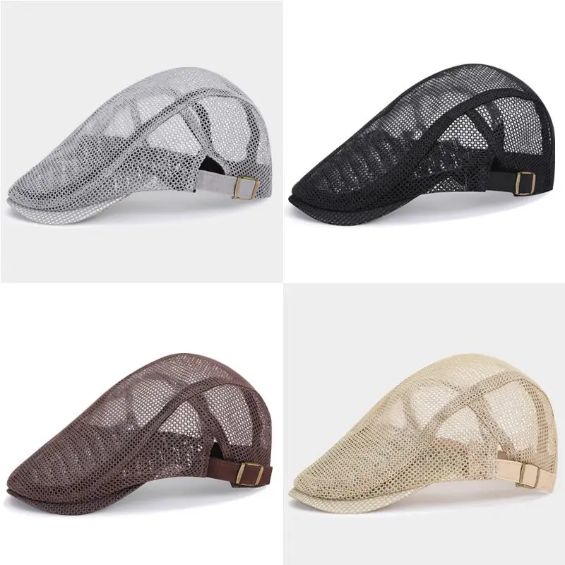 Men Breathable Mesh Sun Hat Forward Cap Adjustable