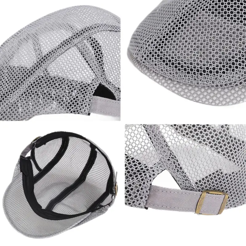Men Breathable Mesh Sun Hat Forward Cap Adjustable