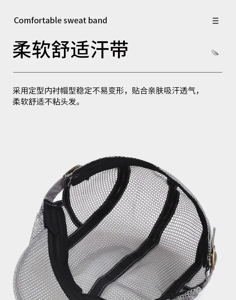 Men Breathable Mesh Sun Hat Forward Cap Adjustable — feature 18