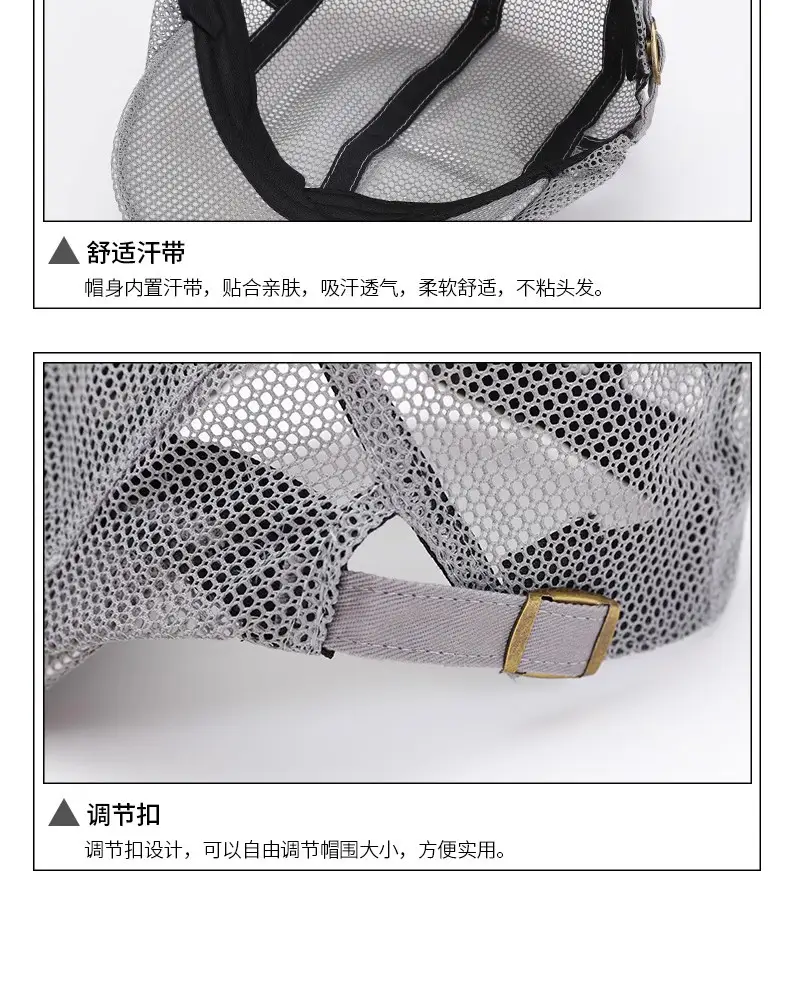 Men Breathable Mesh Sun Hat Forward Cap Adjustable — feature 25