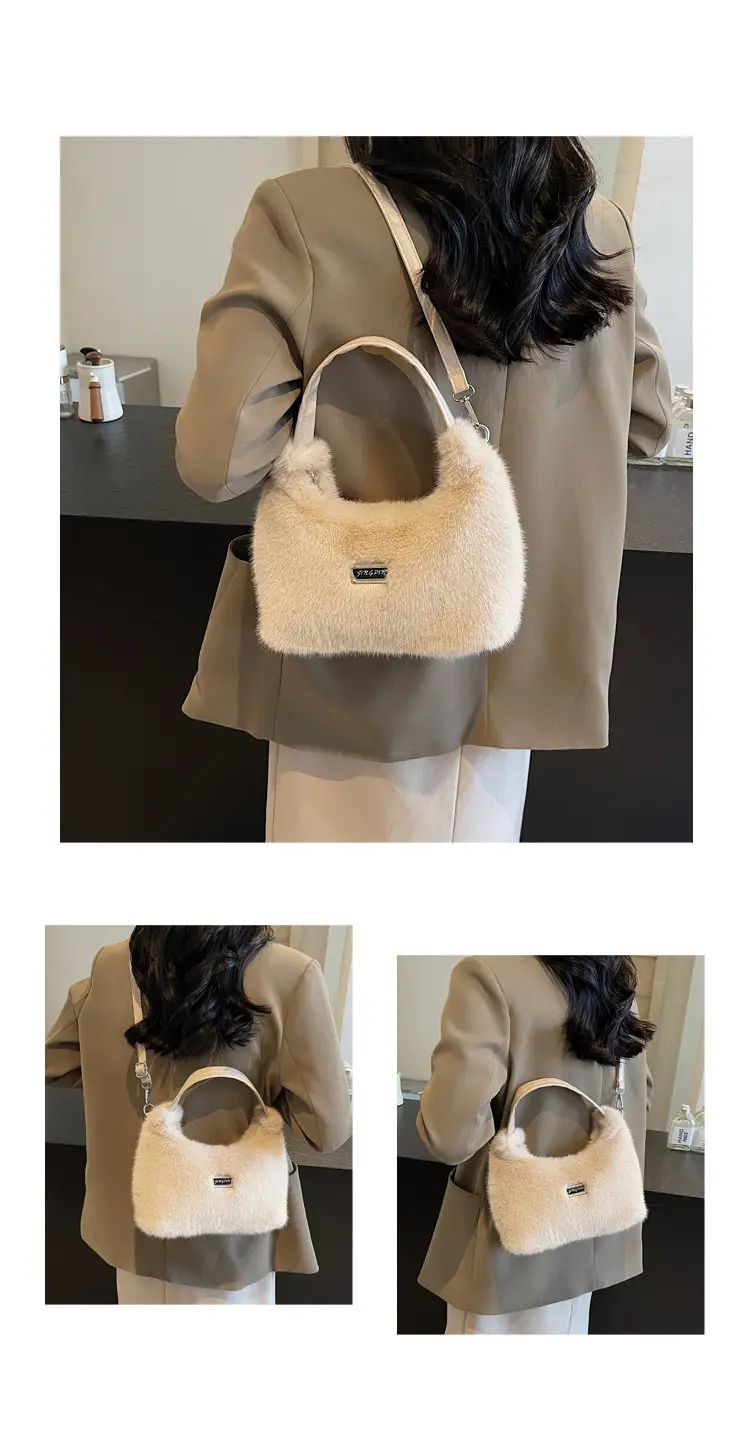 White Faux Fur Shoulder Bag for Women 2025 — feature 11