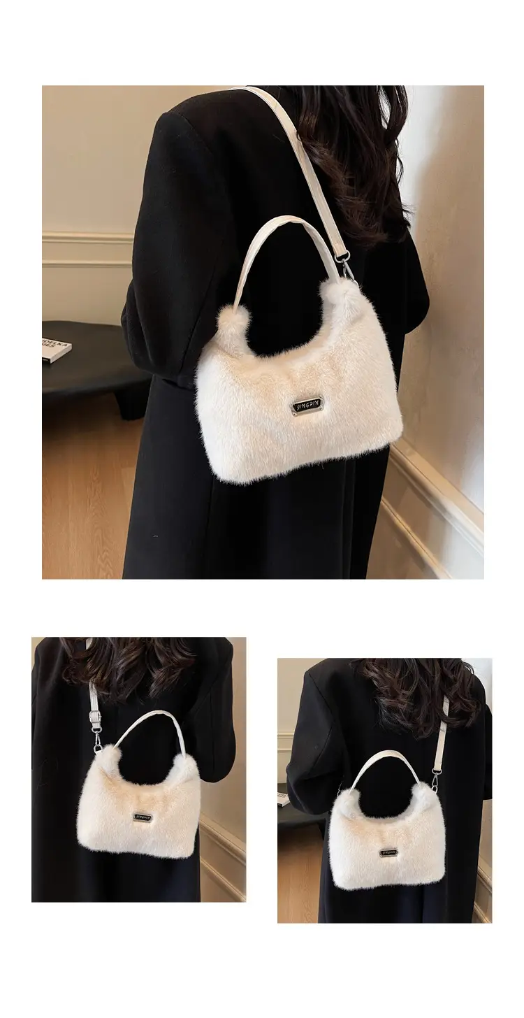 White Faux Fur Shoulder Bag for Women 2025 — feature 12