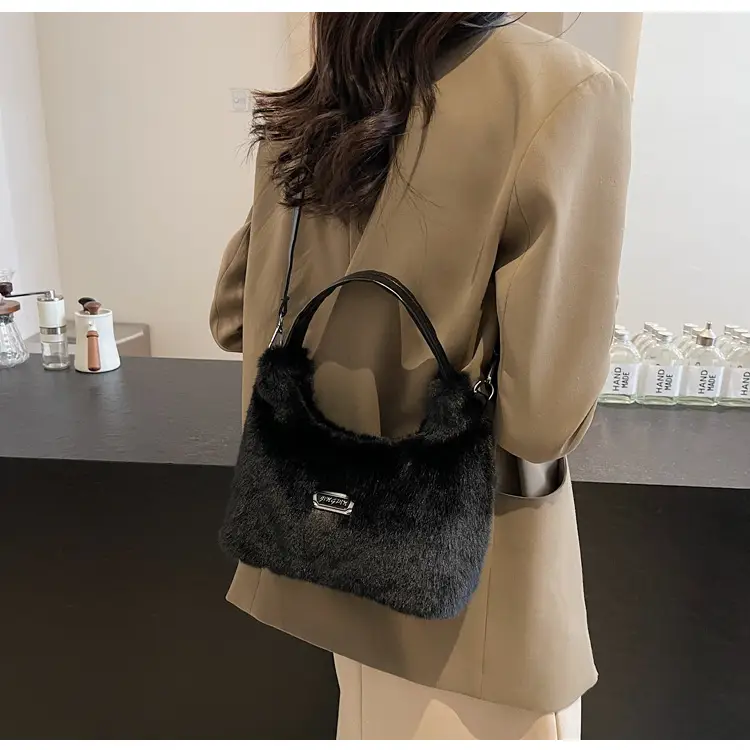White Faux Fur Shoulder Bag for Women 2025 — feature 23