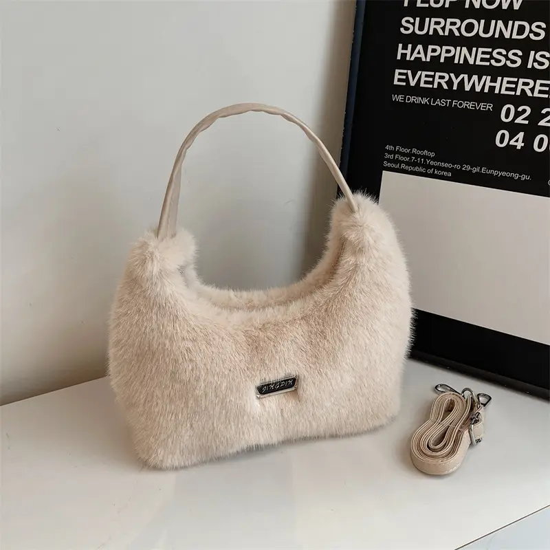 White Faux Fur Shoulder Bag for Women 2025 — feature 24