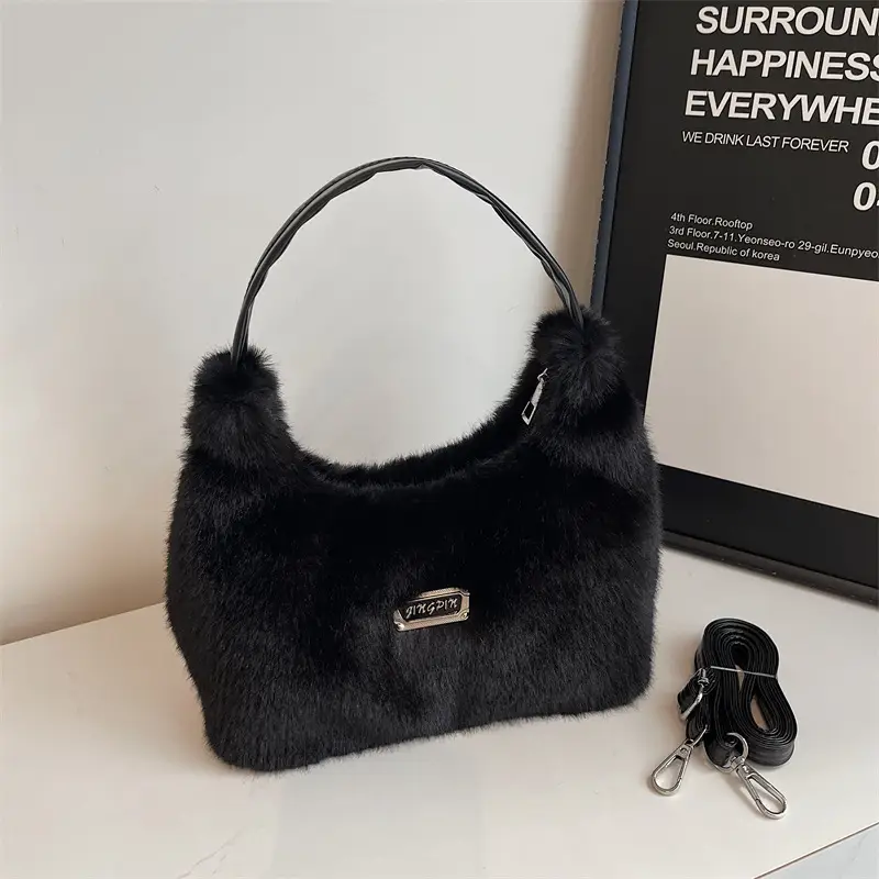 White Faux Fur Shoulder Bag for Women 2025 — feature 26