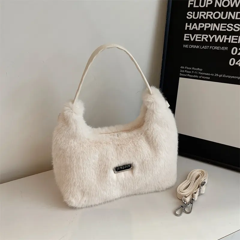 White Faux Fur Shoulder Bag for Women 2025 — feature 27