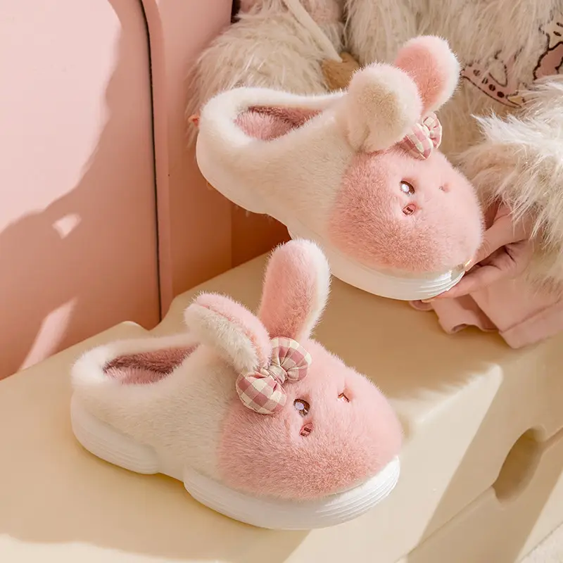 Cute and Adorable Plush Cotton Slippers for Women, Winter Outdoor Wear, Non-Slip, Home Indoor Thick-Soled Cartoon Animal Cotton Slippers for Women - Image 15