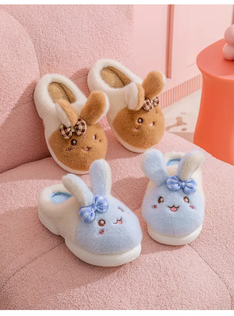 Cute and Adorable Plush Cotton Slippers for Women, Winter Outdoor Wear, Non-Slip, Home Indoor Thick-Soled Cartoon Animal Cotton Slippers for Women — feature 16