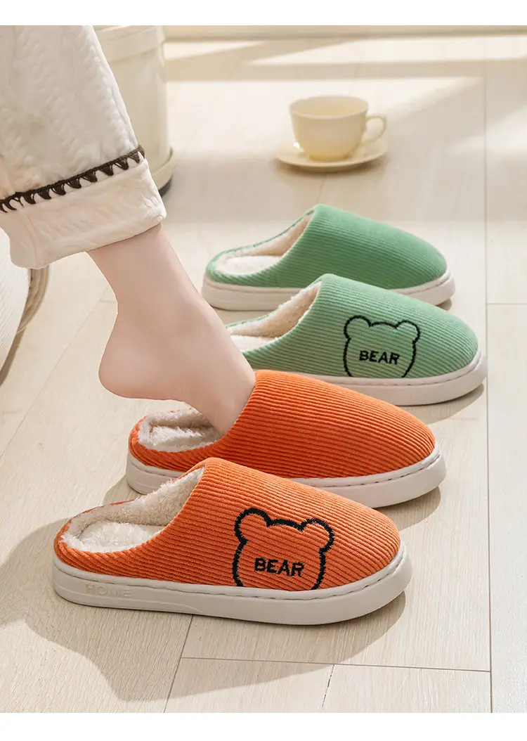 Plush Cotton Slippers for Women, Cute Winter Slippers for Entertaining Guests at Home, Outdoor Non-Slip Couple's Warm Cotton Slippers for Men — feature 15