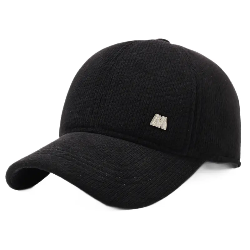 Men Winter Black Fleece Cap with Ear Protection - Image 9