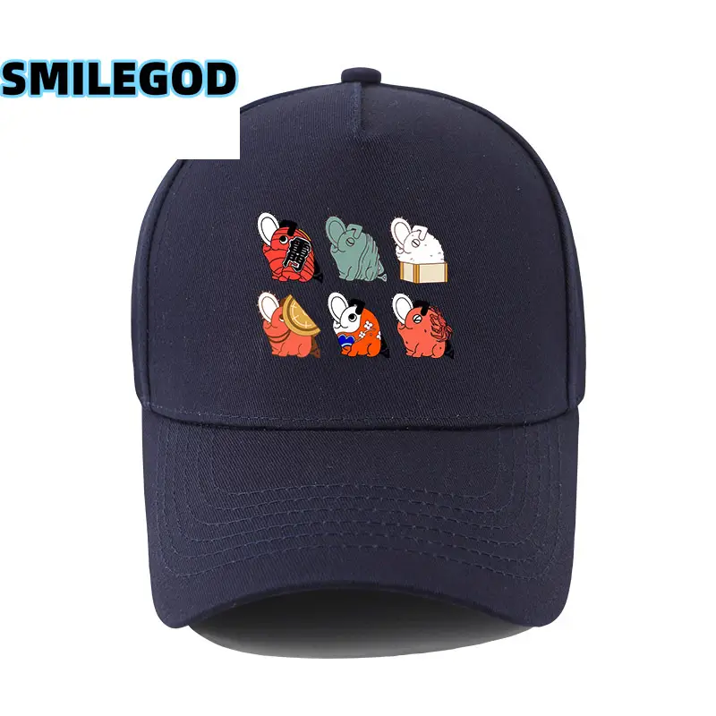 SMILEGOD Cartoon Cap for Men Navy with 6 Characters Print - Image 21