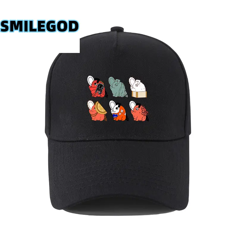 SMILEGOD Cartoon Cap for Men Navy with 6 Characters Print - Image 9