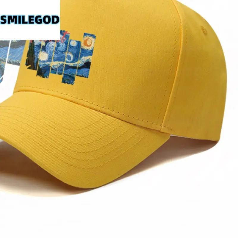 Men Women Blue Van Gogh Cap Sun Hat Yellow - Image 7