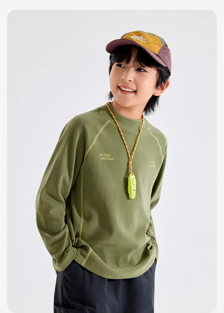 Boys Fleece Base Layer Shirt Grey 2025 Spring — feature 24