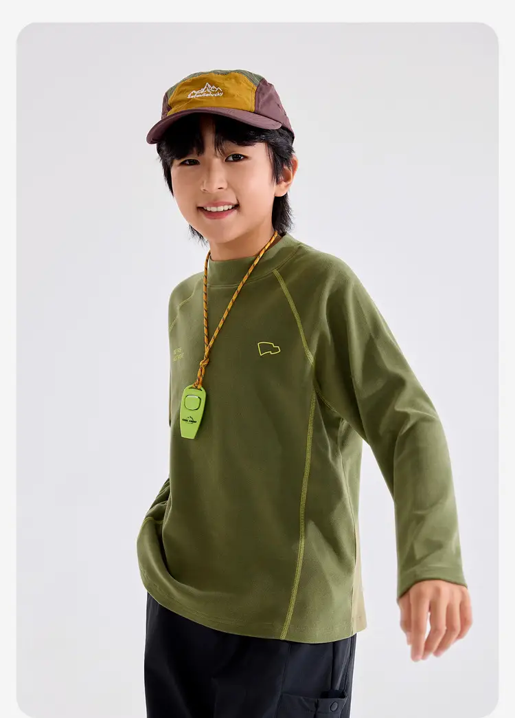 Boys Fleece Base Layer Shirt Grey 2025 Spring — feature 28