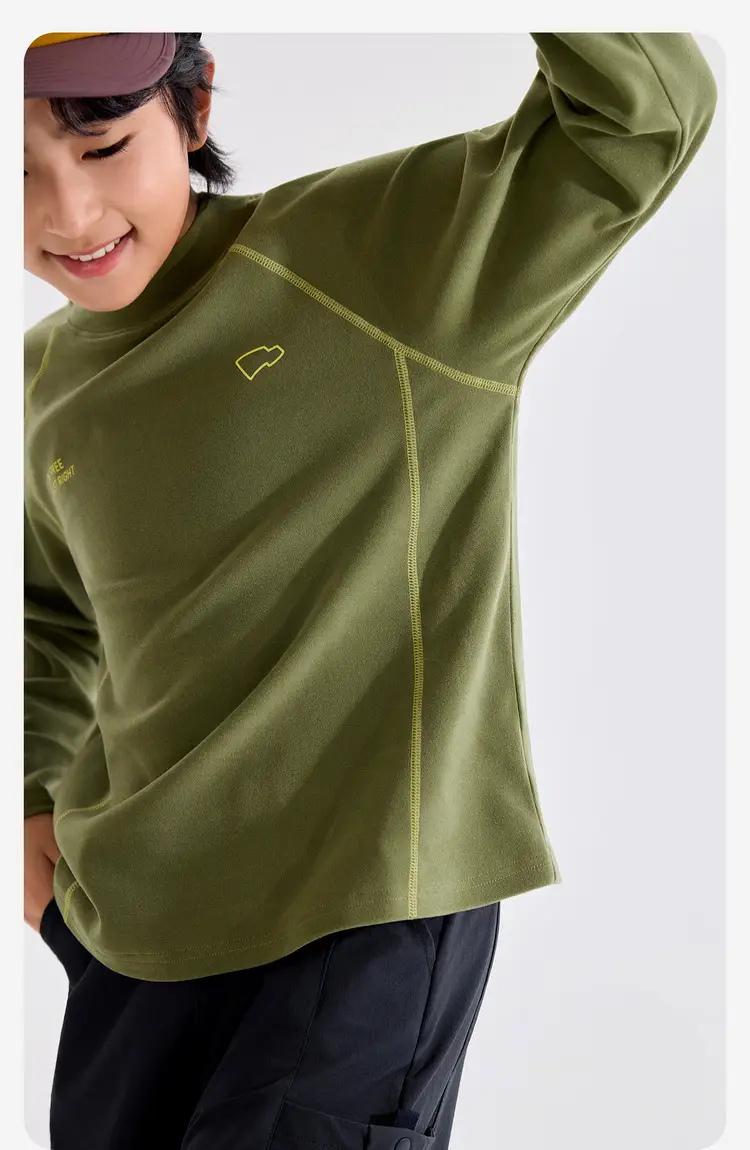Boys Fleece Base Layer Shirt Grey 2025 Spring — feature 29