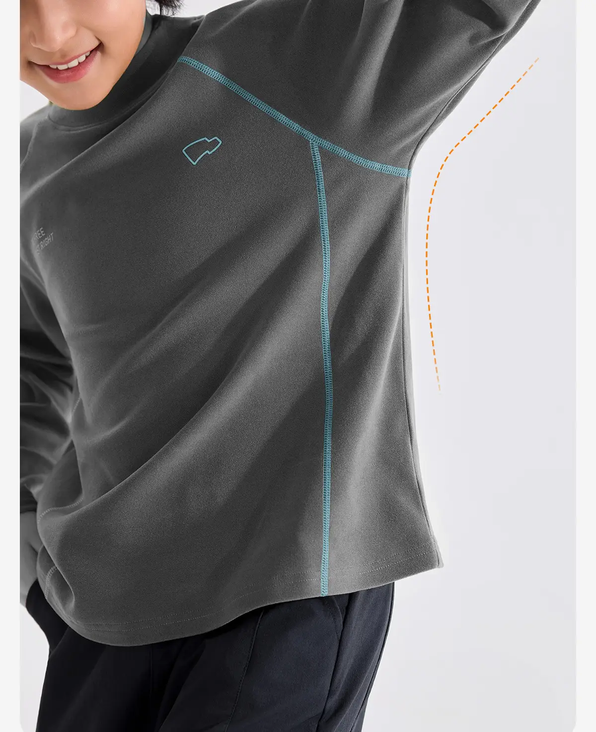 Boys Fleece Base Layer Shirt Grey 2025 Spring — feature 9