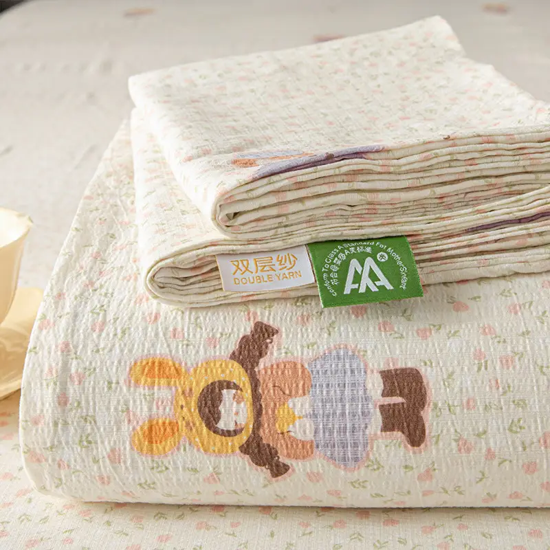 Class a Maternal and Infant Double-Layer Gauze Bed Sheets Single Piece Summer Single Non-100 Pure Cotton Washed Cotton Bed Sheets Universal for All Seasons
