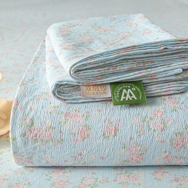 Class a Maternal and Infant Double-Layer Gauze Bed Sheets Single Piece Summer Single Non-100 Pure Cotton Washed Cotton Bed Sheets Universal for All Seasons