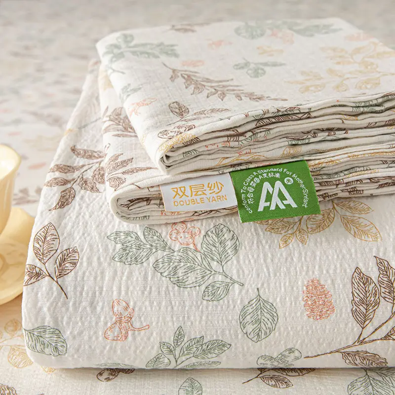 Class a Maternal and Infant Double-Layer Gauze Bed Sheets Single Piece Summer Single Non-100 Pure Cotton Washed Cotton Bed Sheets Universal for All Seasons