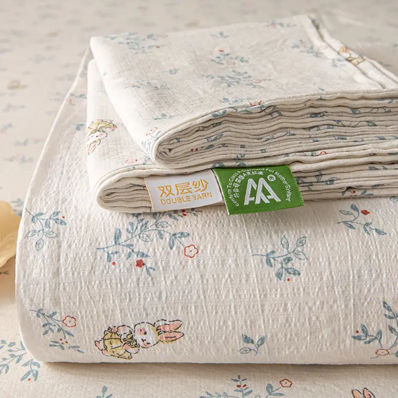 Class a Maternal and Infant Double-Layer Gauze Bed Sheets Single Piece Summer Single Non-100 Pure Cotton Washed Cotton Bed Sheets Universal for All Seasons