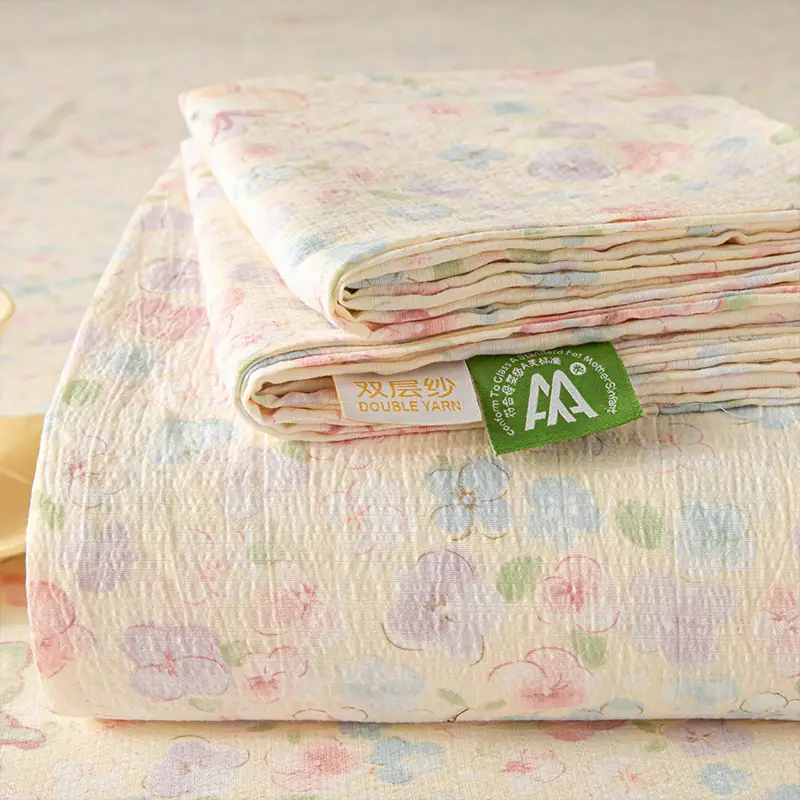 Class a Maternal and Infant Double-Layer Gauze Bed Sheets Single Piece Summer Single Non-100 Pure Cotton Washed Cotton Bed Sheets Universal for All Seasons