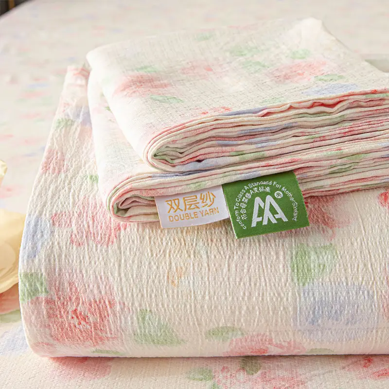 Class a Maternal and Infant Double-Layer Gauze Bed Sheets Single Piece Summer Single Non-100 Pure Cotton Washed Cotton Bed Sheets Universal for All Seasons