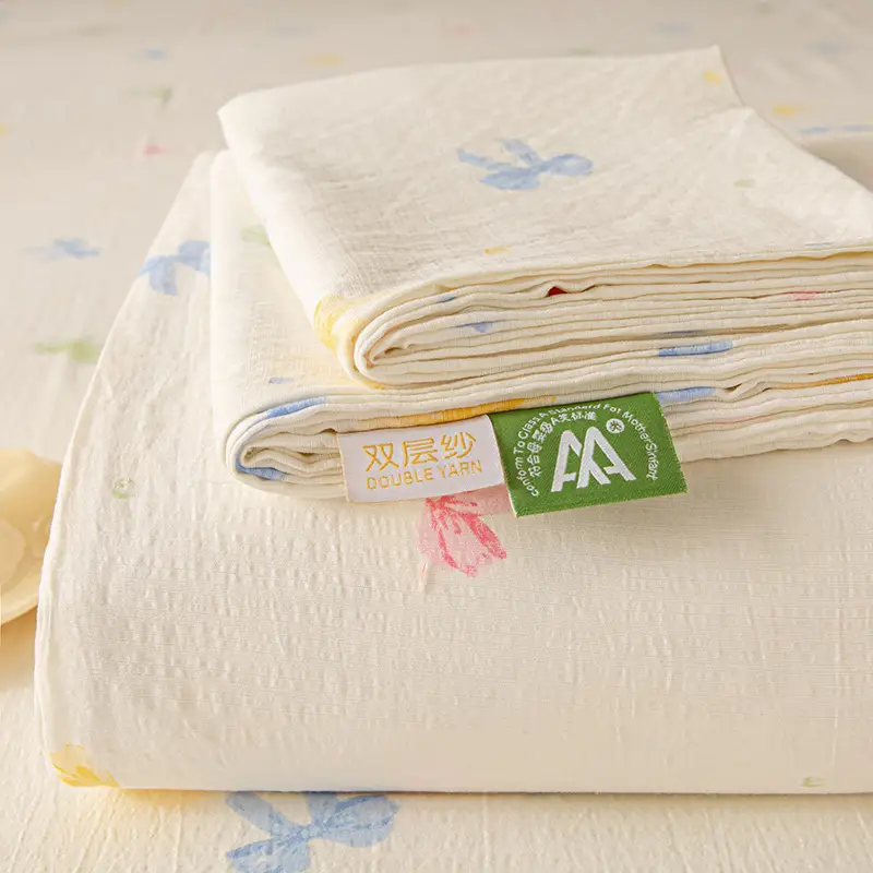 Class a Maternal and Infant Double-Layer Gauze Bed Sheets Single Piece Summer Single Non-100 Pure Cotton Washed Cotton Bed Sheets Universal for All Seasons
