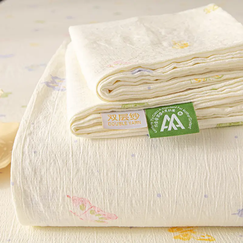 Class a Maternal and Infant Double-Layer Gauze Bed Sheets Single Piece Summer Single Non-100 Pure Cotton Washed Cotton Bed Sheets Universal for All Seasons
